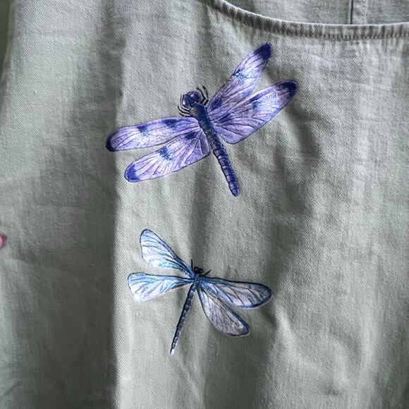 Vintage Gemini II Women's Green Butterflies Pockets Short Sleeve Boxy Dress L - Picture 4 of 7